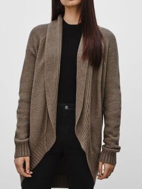 Aritzia Tulula Shawl Collar Open Front Cashmere Blend Cardigan
